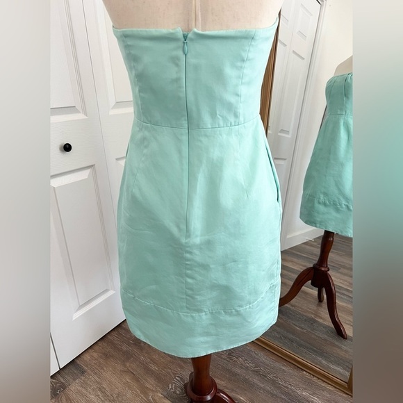 J Crew teal strapless dress SMALL - Picture 3 of 4